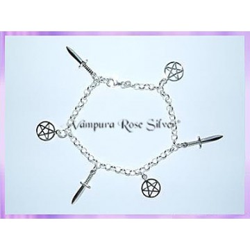 Pulseira - Athame & Pentagrama +